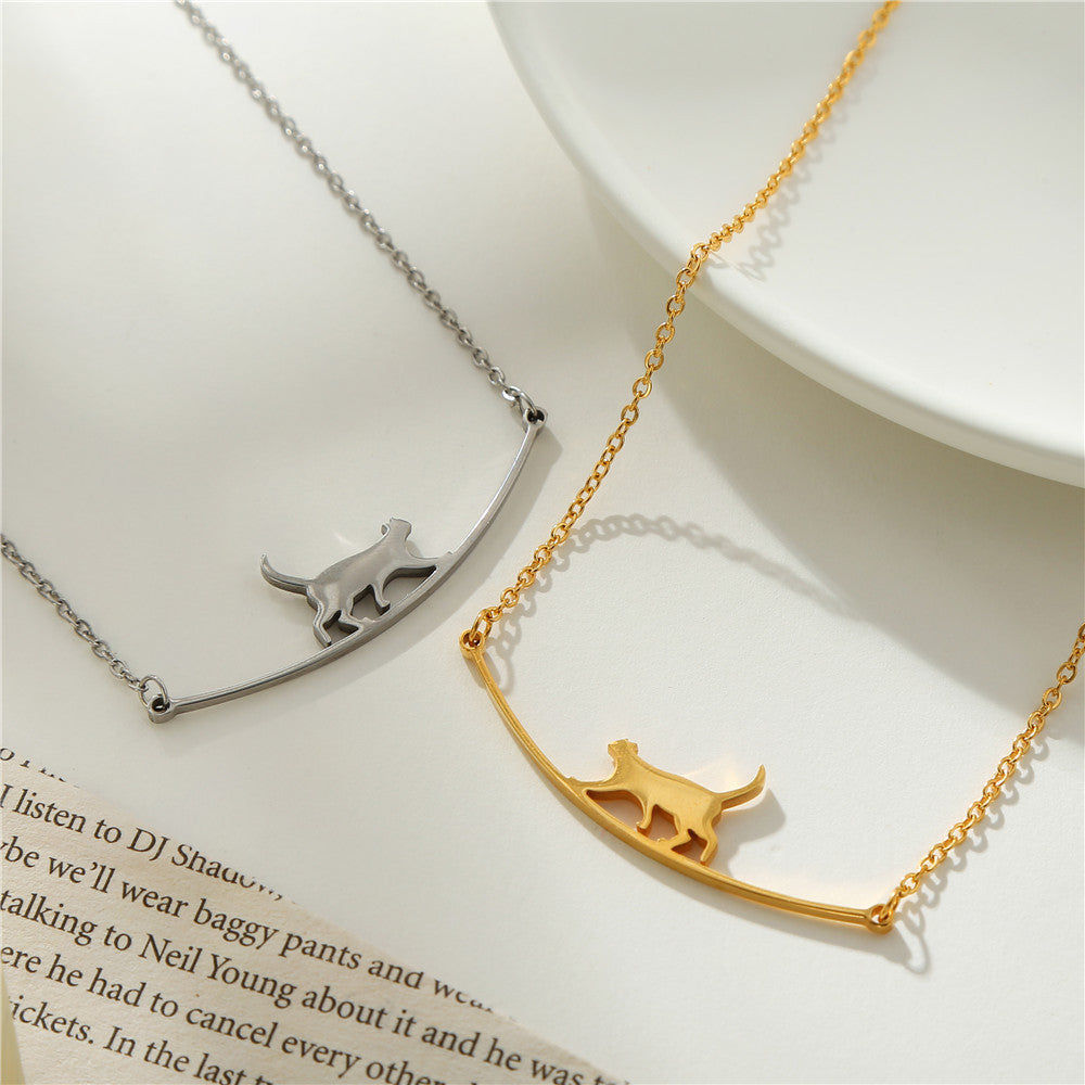 Eaves Cat Artistic Fresh Titanium Steel Clavicle Chain Female Necklace