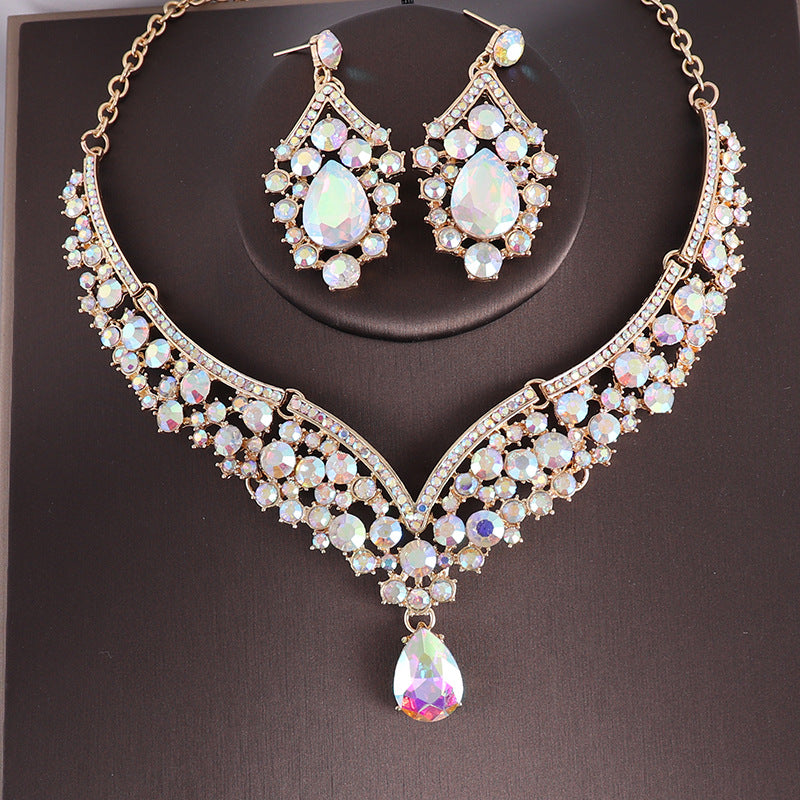 Set Exquisite Rhinestone Suite Party Formal Necklaces