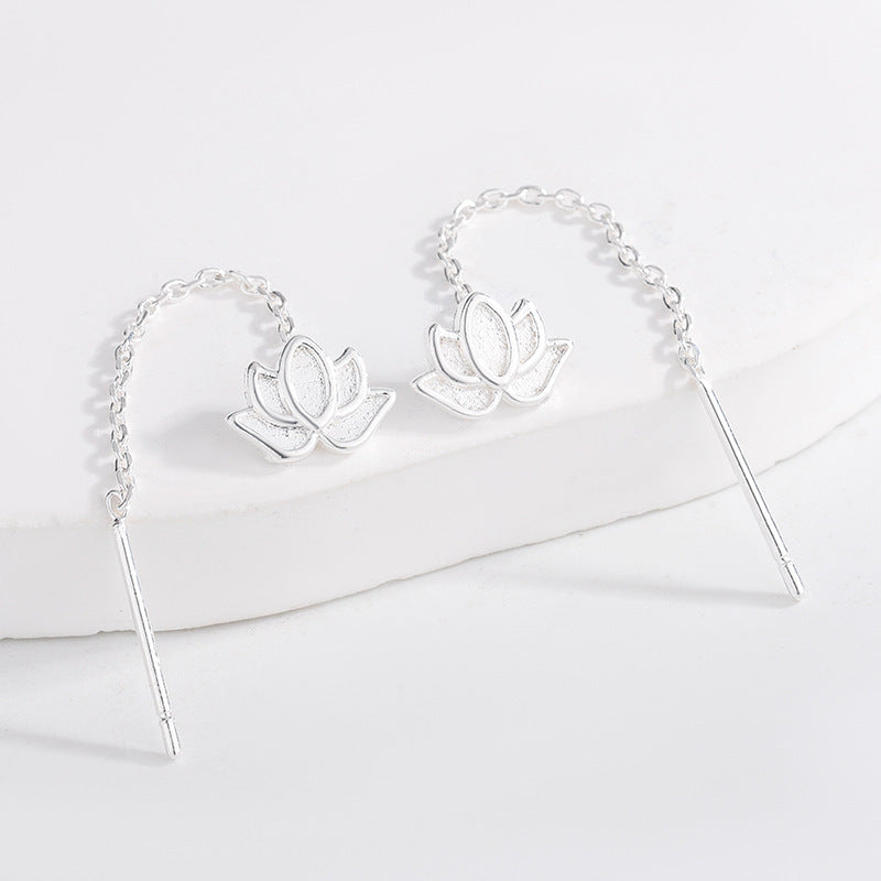 Fresh Long Lotus Classical Chinese Style Retro Simple Rings