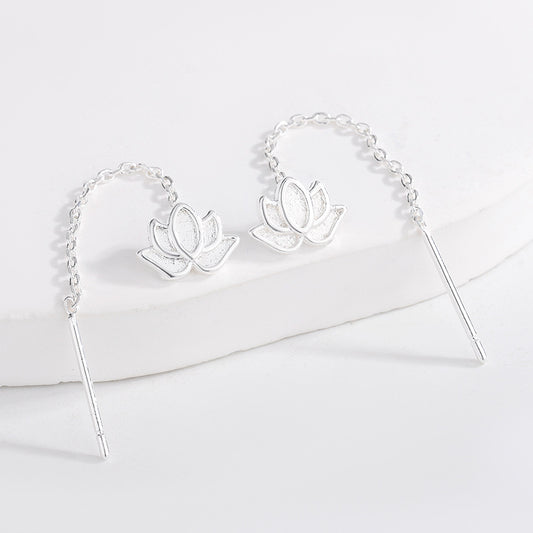 Fresh Long Lotus Classical Chinese Style Retro Simple Rings
