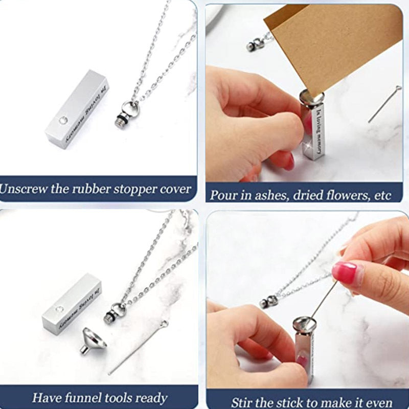 Simple Square Couple Zircon Perfume Can Pendants