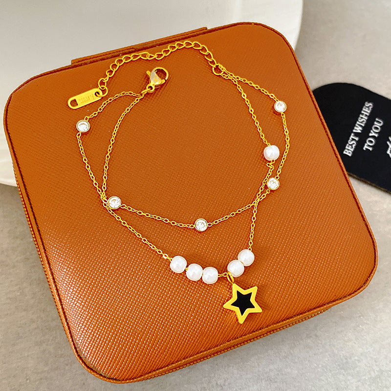 Light Luxury Micro Inlaid Zircon Woven Wire Mesh Fashion Temperament Bracelet