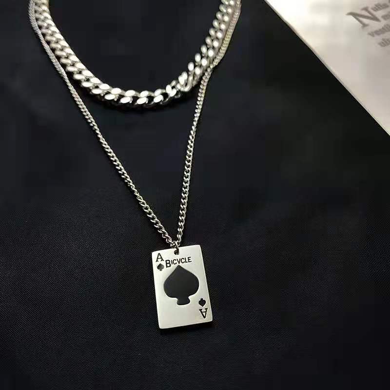 Women's & Men's Fashion Simple Titanium Steel Sweater Chain Personalized Hip Hop Necklace