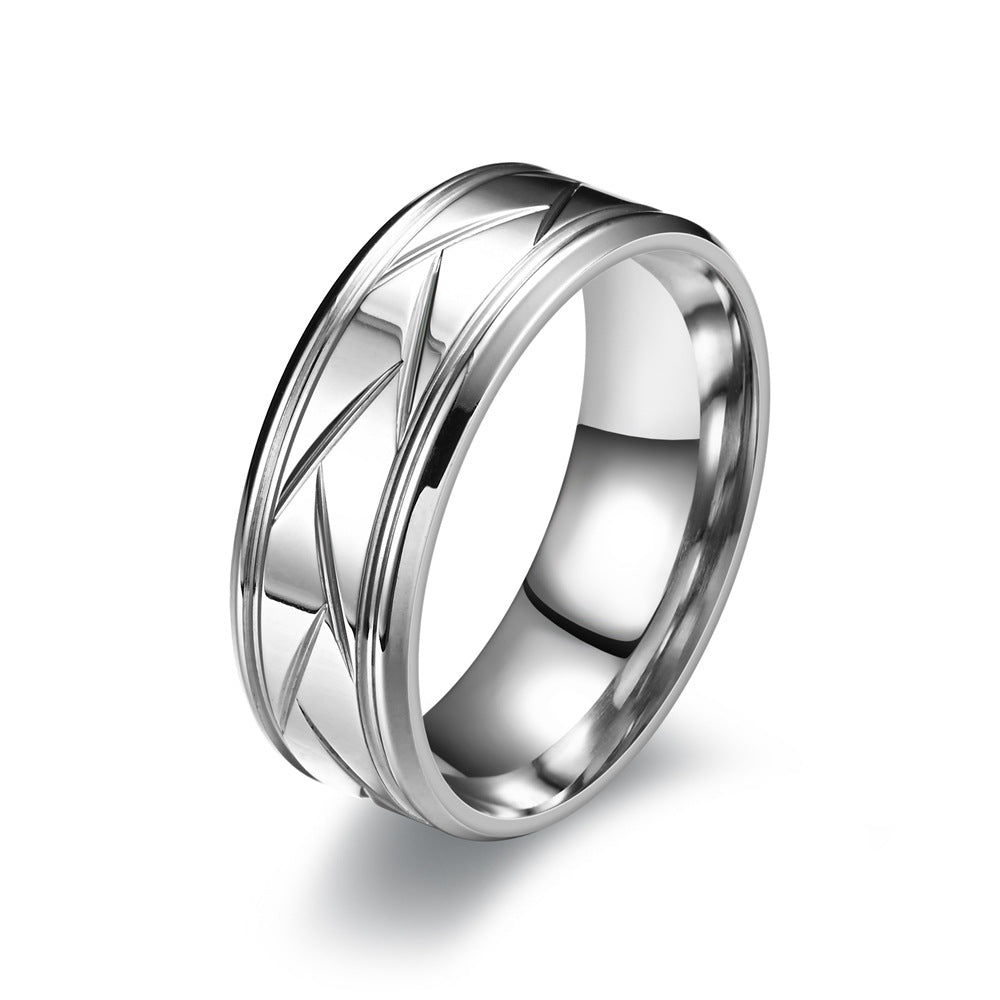 Elegant Niche Step Striped Couple Source Rings