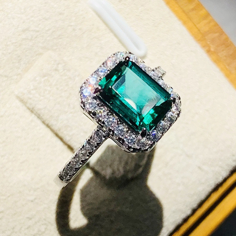 Fashion Diamond Princess Light Luxury Rectangular Ring