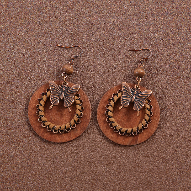 Ethnic Style Butterfly Retro Long Tassel Earrings