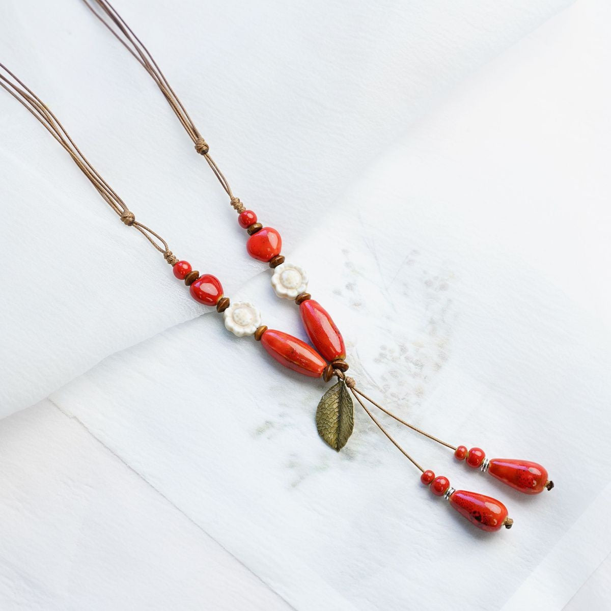 Style Personalized Trendy Ceramic Geometric Colorful Fish Long High-grade Necklace