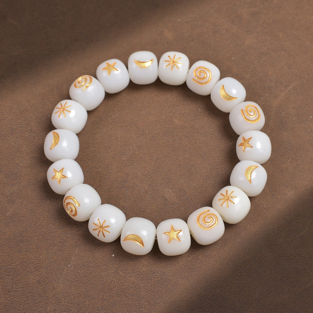 Natural Old Smoke Bodhi Female Version Pliable Temperament Seed Crafts Bracelet
