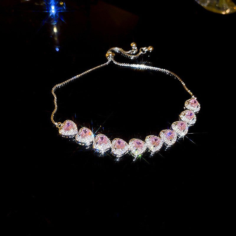 Sweet Pink Zircon Korean Artsy Light Bracelet