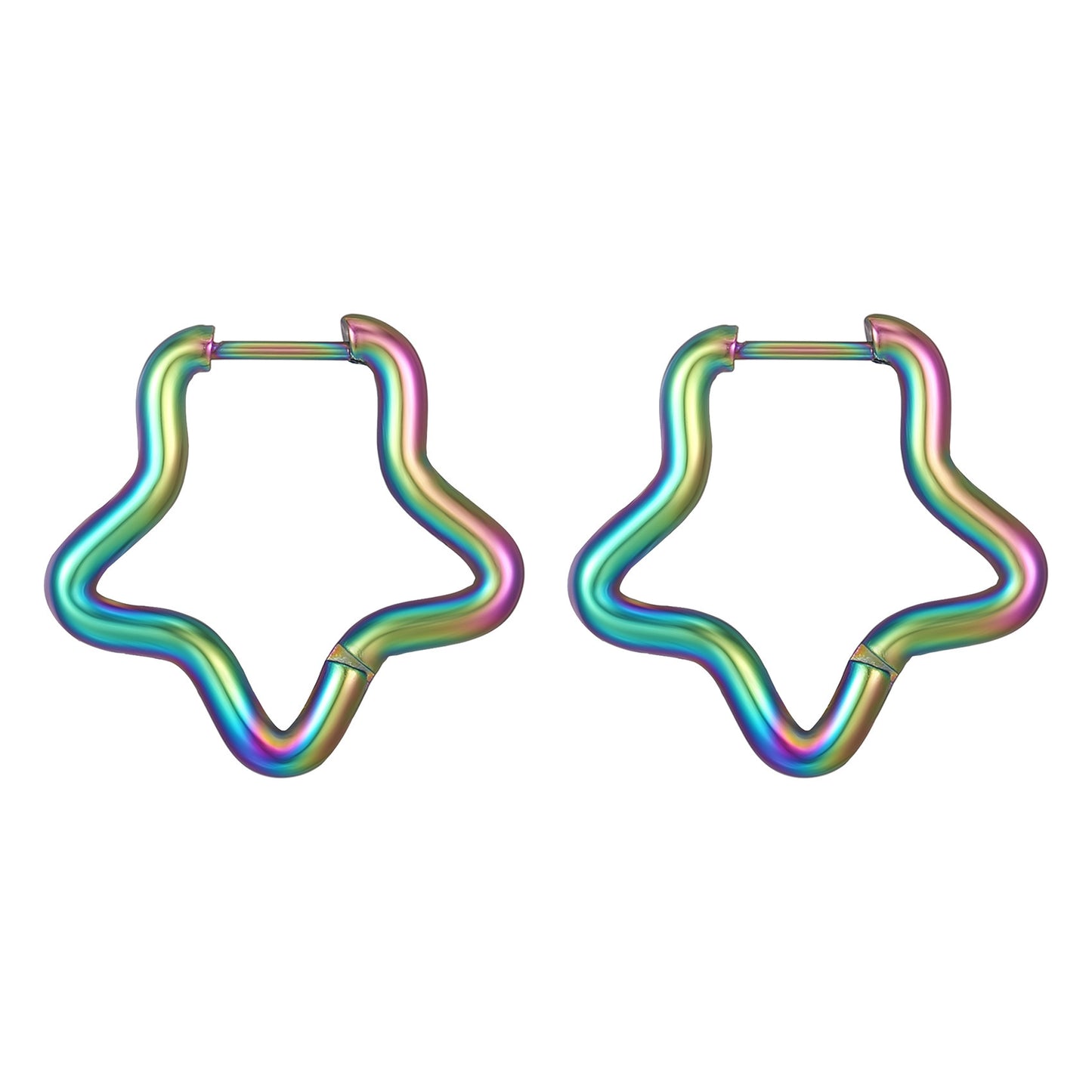Geometric Shaped Stainless Steel Clip Trendy Fashion Five-pointed Star Peach Ear Buckle