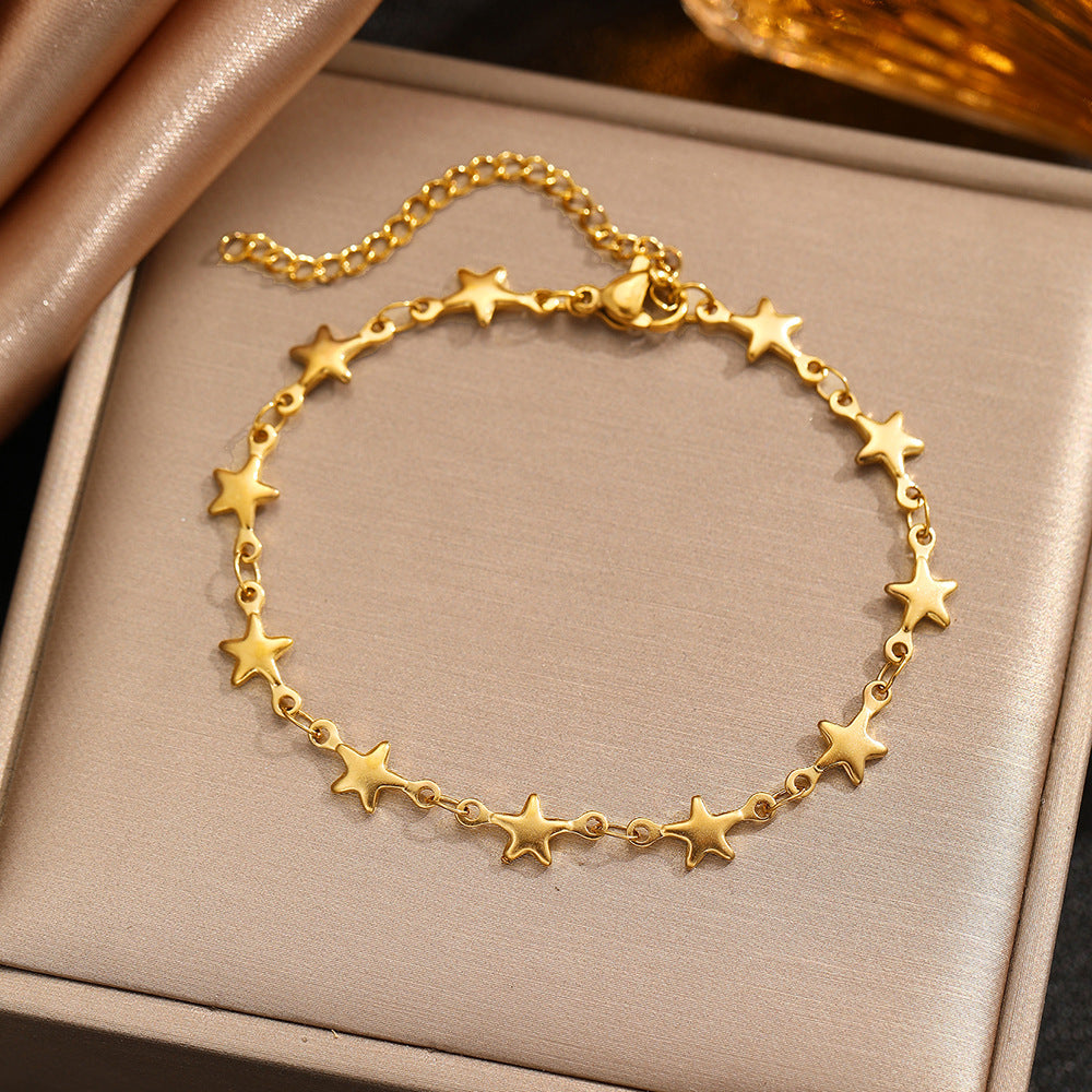Stainless Steel Design White Sweet Extendable Adjustable Bracelet