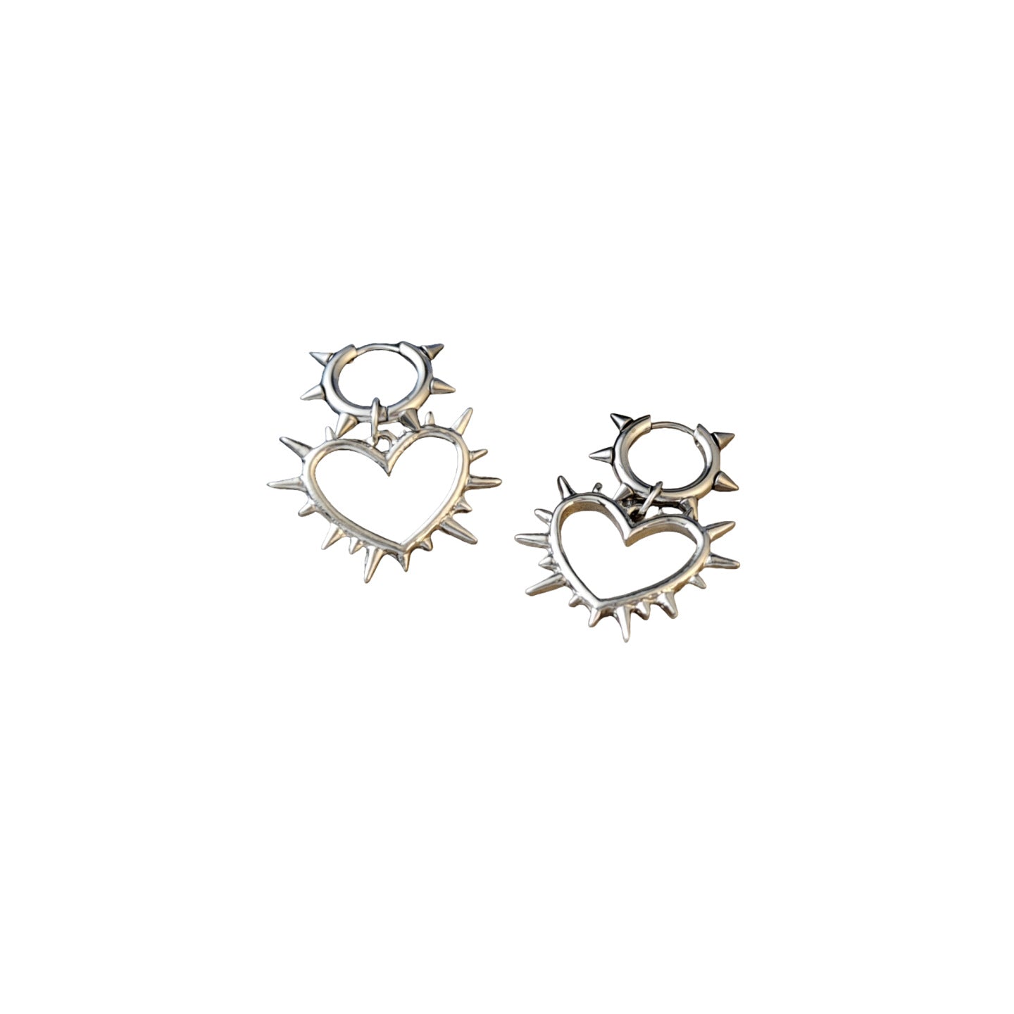 Style Personalized Thorn Circle Buckle Heart Earrings