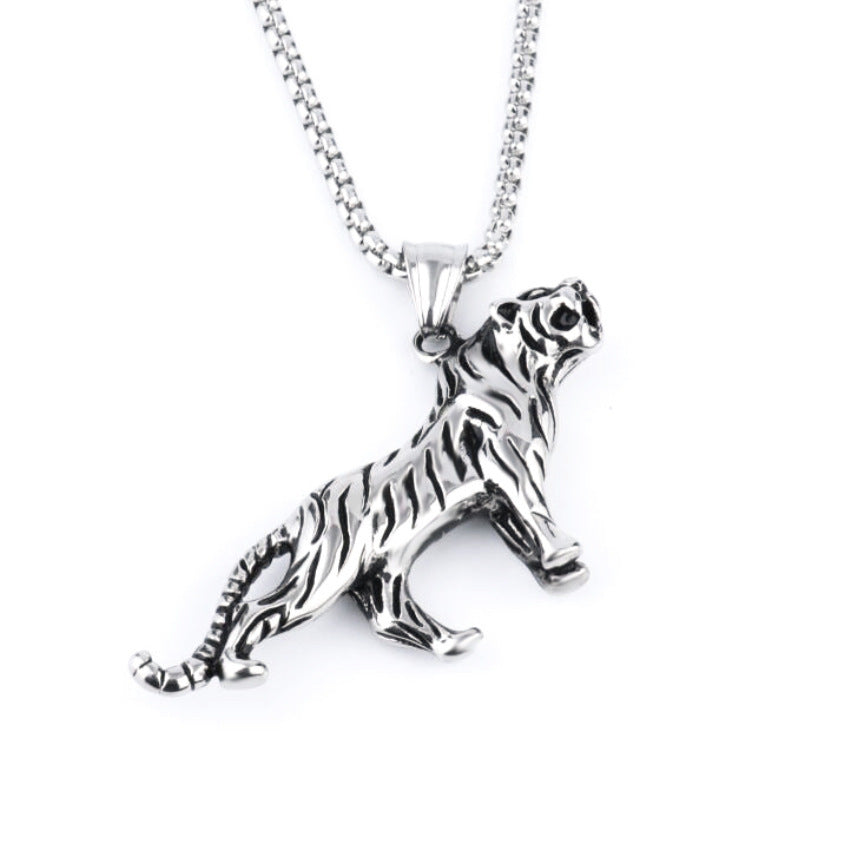 Men's Retro Creative Design Snake-shaped Stainless Steel Personalized Pendants