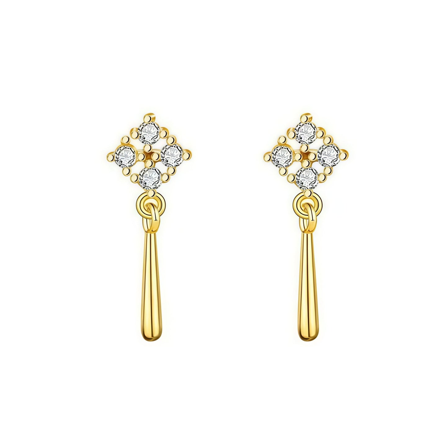 Rhinestone Water Drop Minority Design Simple Elegant Everyday Joker Commuting Earrings