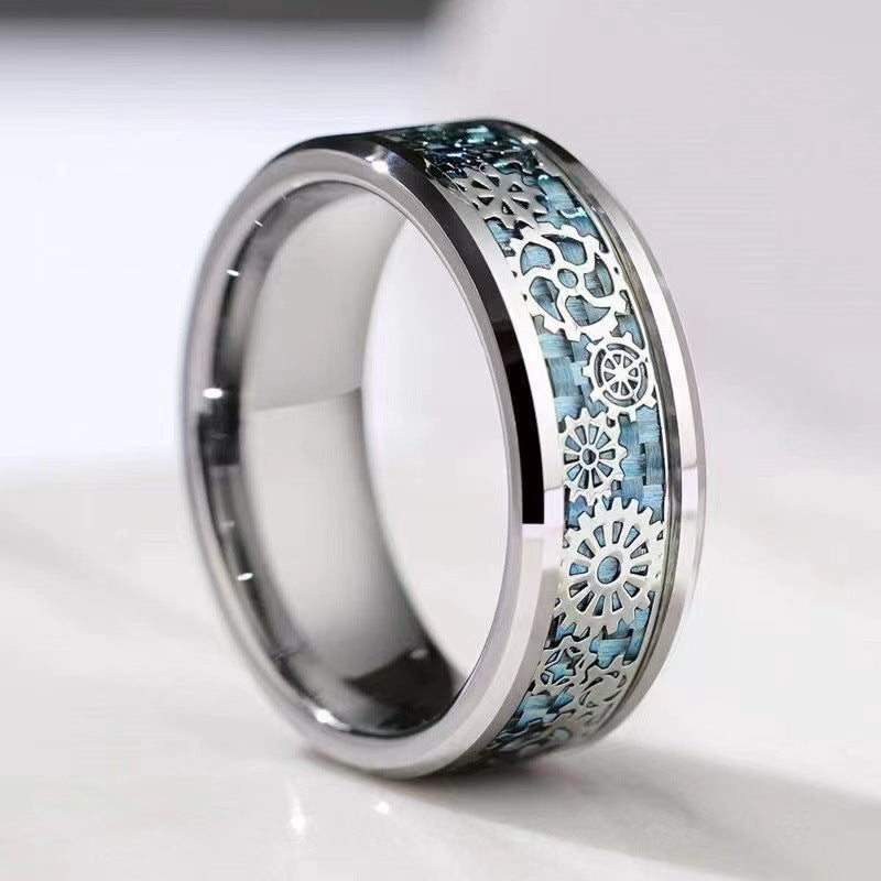 Men's Titanium Steel Fashion Personalized Gear Jewelry Rings