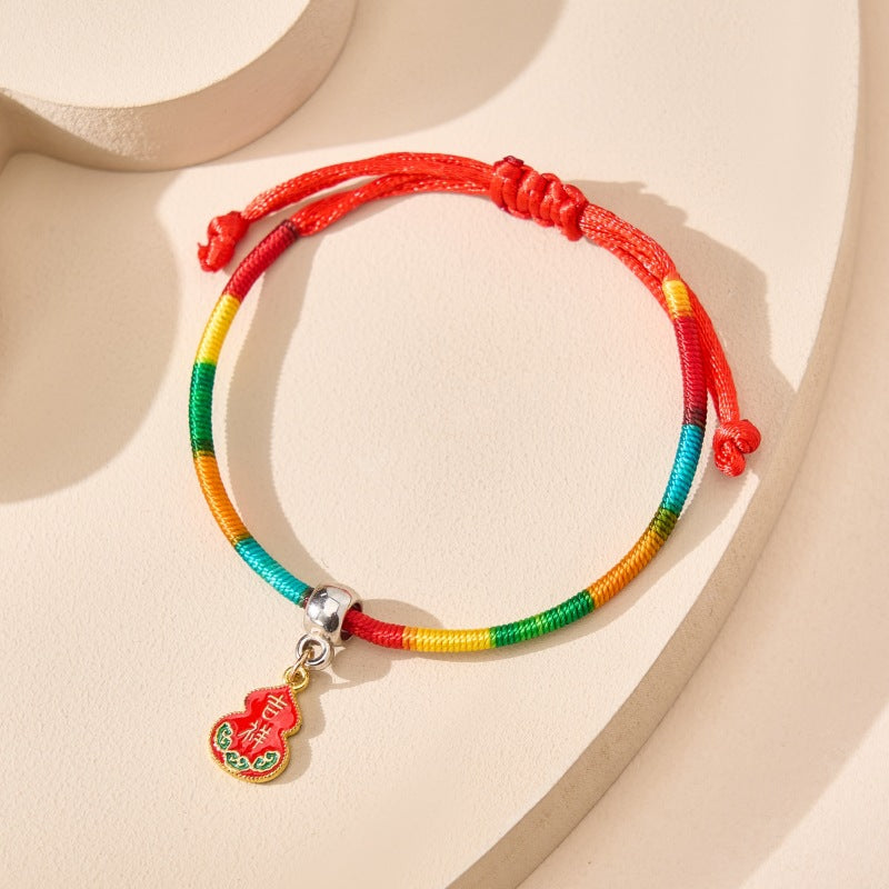 Children's Boat Festival Colorful Rope Hand-woven Alloy Bracelet