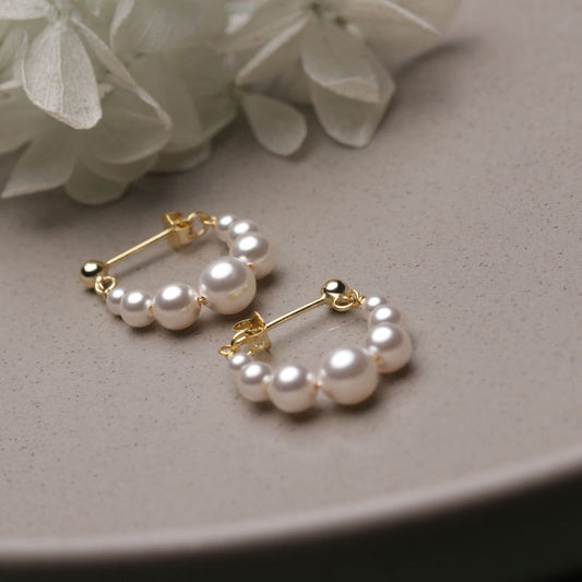 Sterling Sier Pearl French Retro Minority Earrings