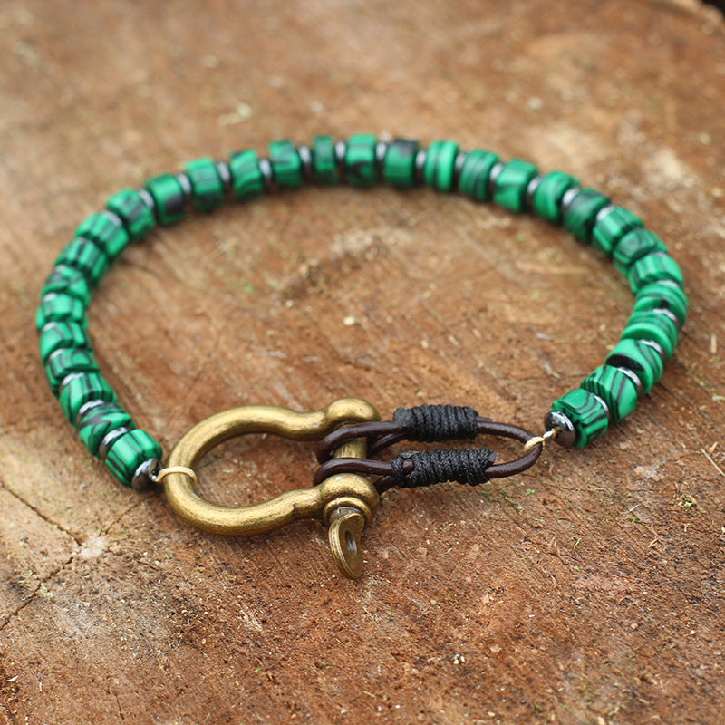 Women's & Men's Turquoise Retro Vachette Clasp Bohemian Niche Bracelet