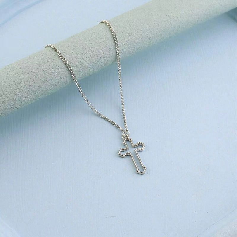 Women's & Men's Hollow Cross Couple Simple Disco Dancing Necklace
