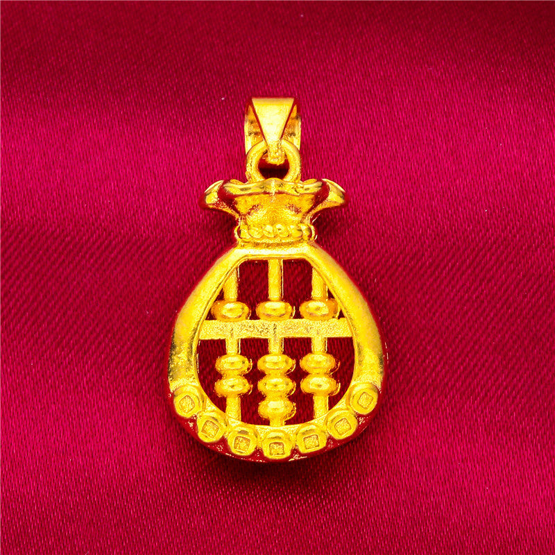 Women's Vietnam Placer Gold Love Abacus Small Pendants