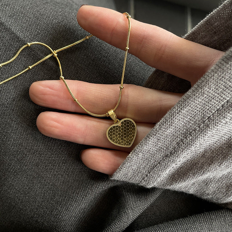 No Fading Chain Heart-shaped Double-sided Square Necklaces