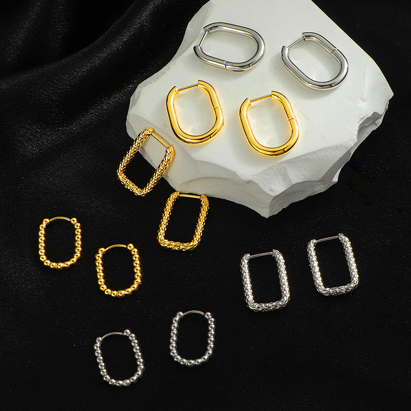 Clip Fashion Popular Knock Pattern Titanium Steel Ear Buckle