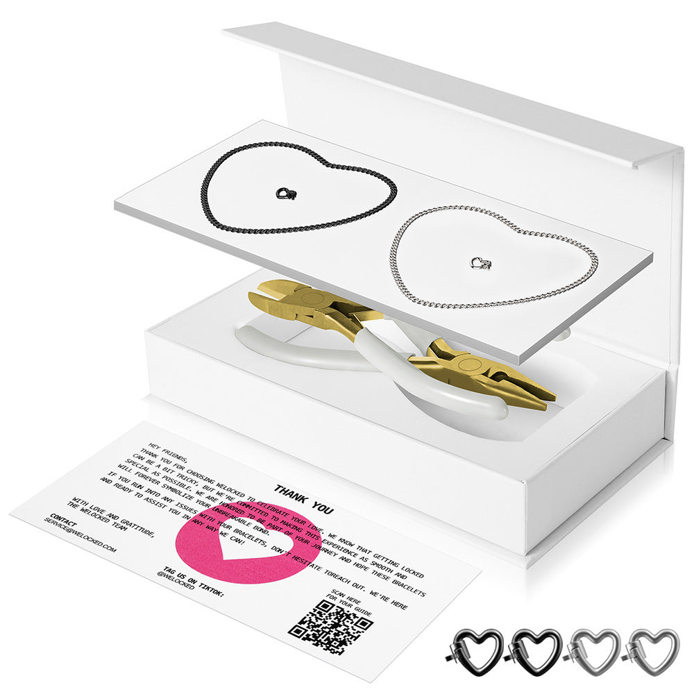 Couple Sier Eternal Lock Cutting Pliers Bracelets