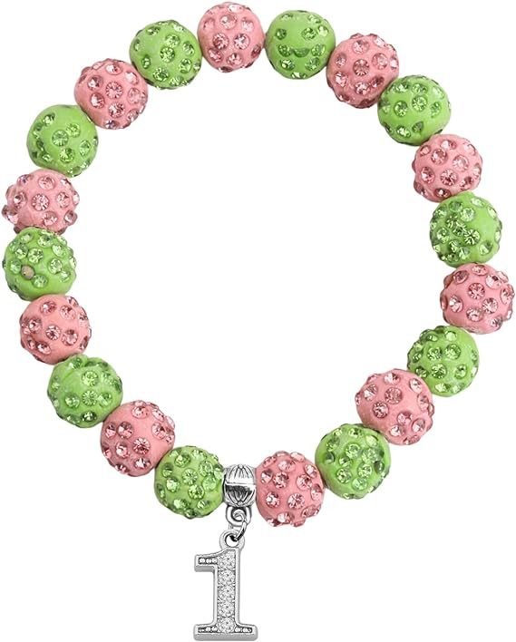 Rhinestone Round Beads Elastic Silk Beaded Metal Bracelet