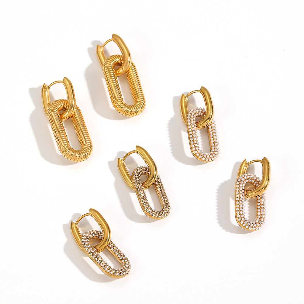 Stainless Steel Female Temperament Wild Double Titanium Gold Rings