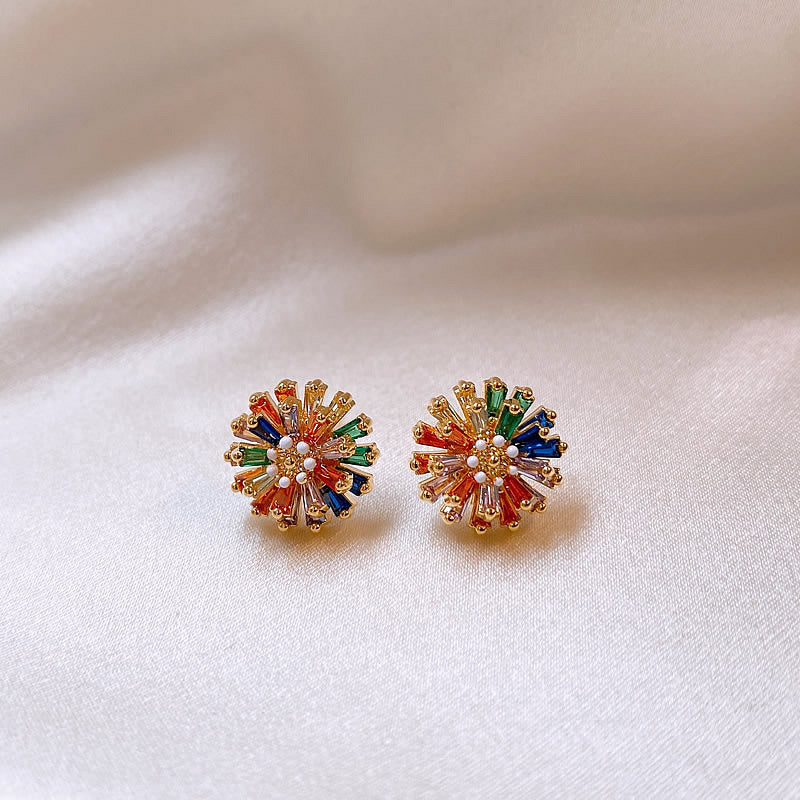 Dopamine Sweet Niche Flower Pearl Fashion Exquisite Stud Earrings