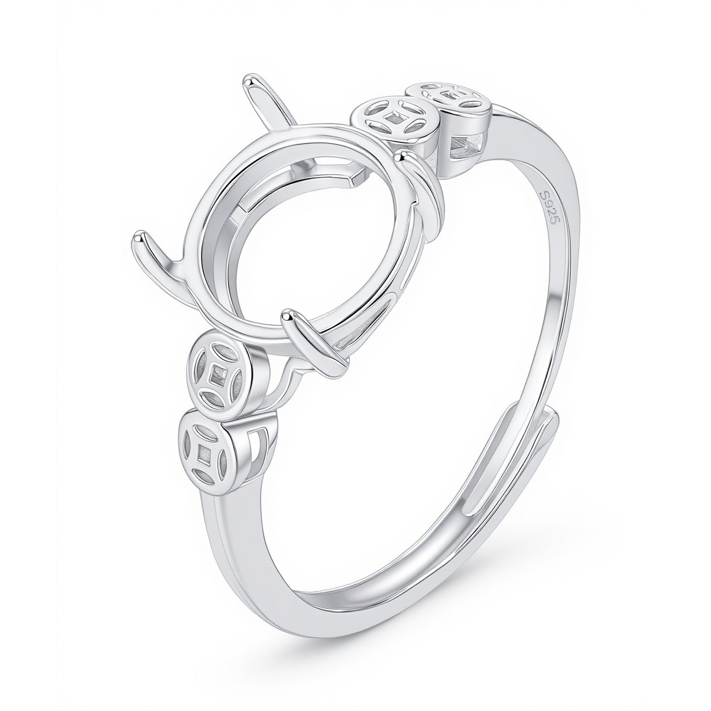 Style Copper Coin Money Drawing Luck Changing Eardrop Rings