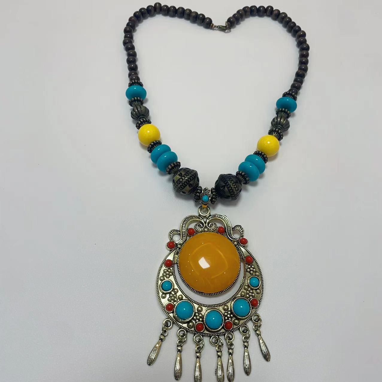 Women's Bohemian Woven Beads Long Tibetan Clothes Sweater Necklaces