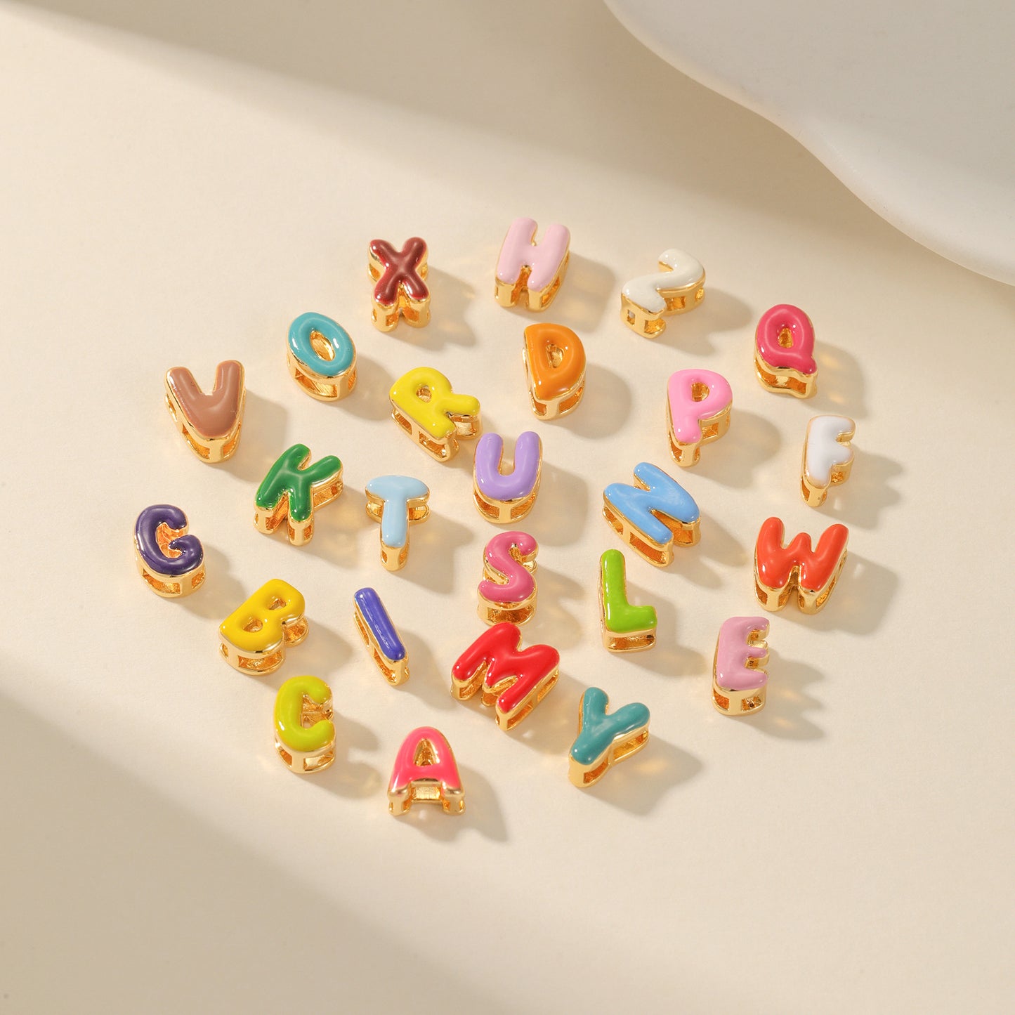 Gold Plating Bubble Letter Random Combination Necklace