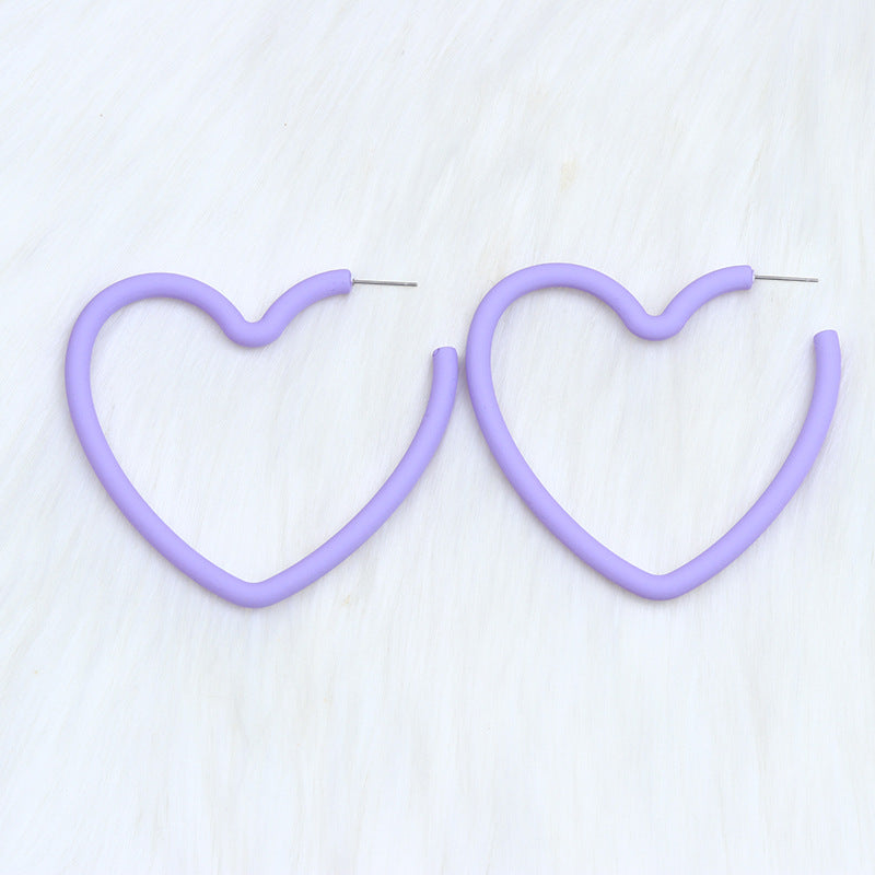 Women's Big Love Spray Paint Simple Fresh Earrings