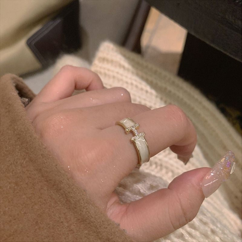 Women's Letters Design Fashion Personalized Opening Adjustable High Sense Rings