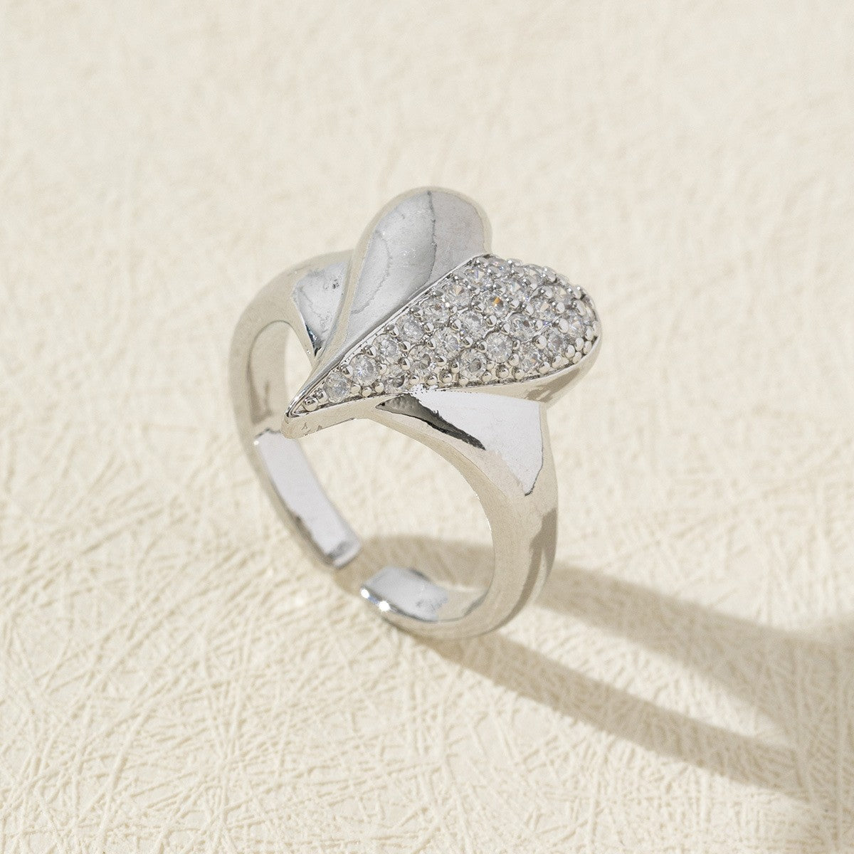 Cute Open Fashion Zircon Female Simple Ring