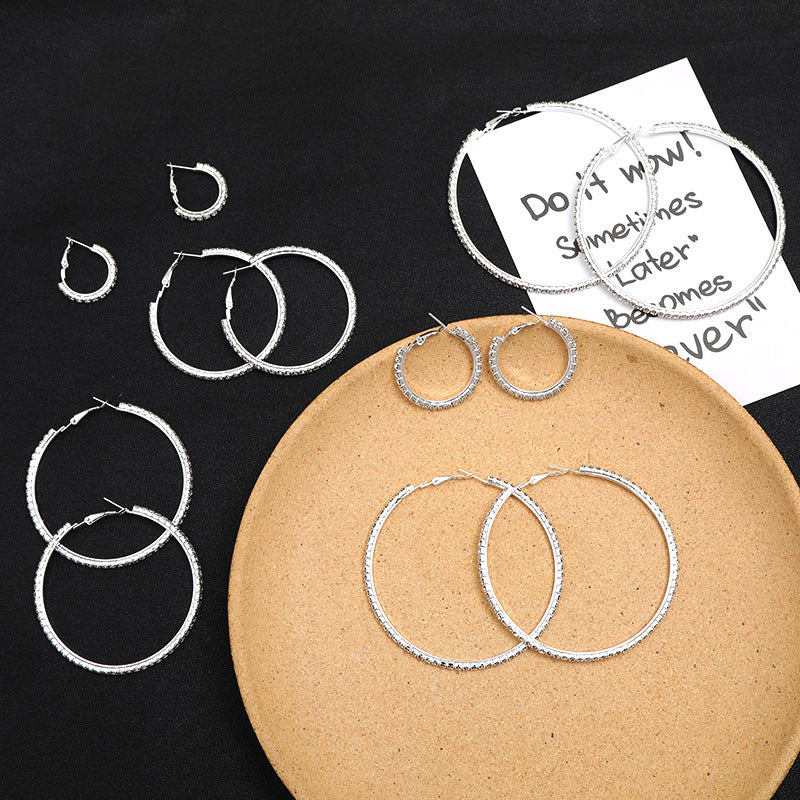 Exaggerated Big Circle Female Gold Sier Earrings