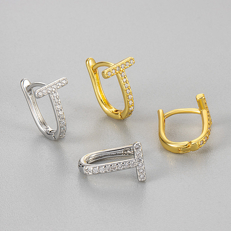 Women's Diamond Shape Clip Trendy Simple Compact Personalized Cold Style Unique Ear Buckle