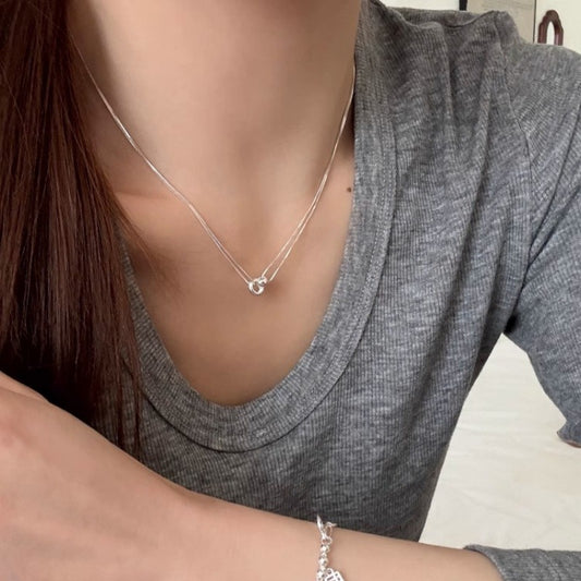 Women's Simple Buckle Design Clavicle Chain Necklace