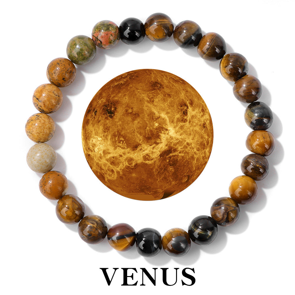 Women's & Men's Planets Of The Solar System Natural Stone Bracelets