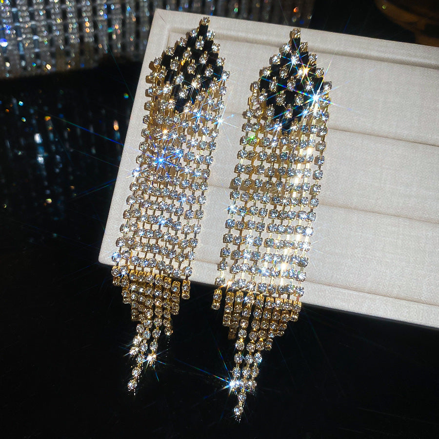 Women's Sier Diamond Tassel Light Luxury High-grade Simple Rings