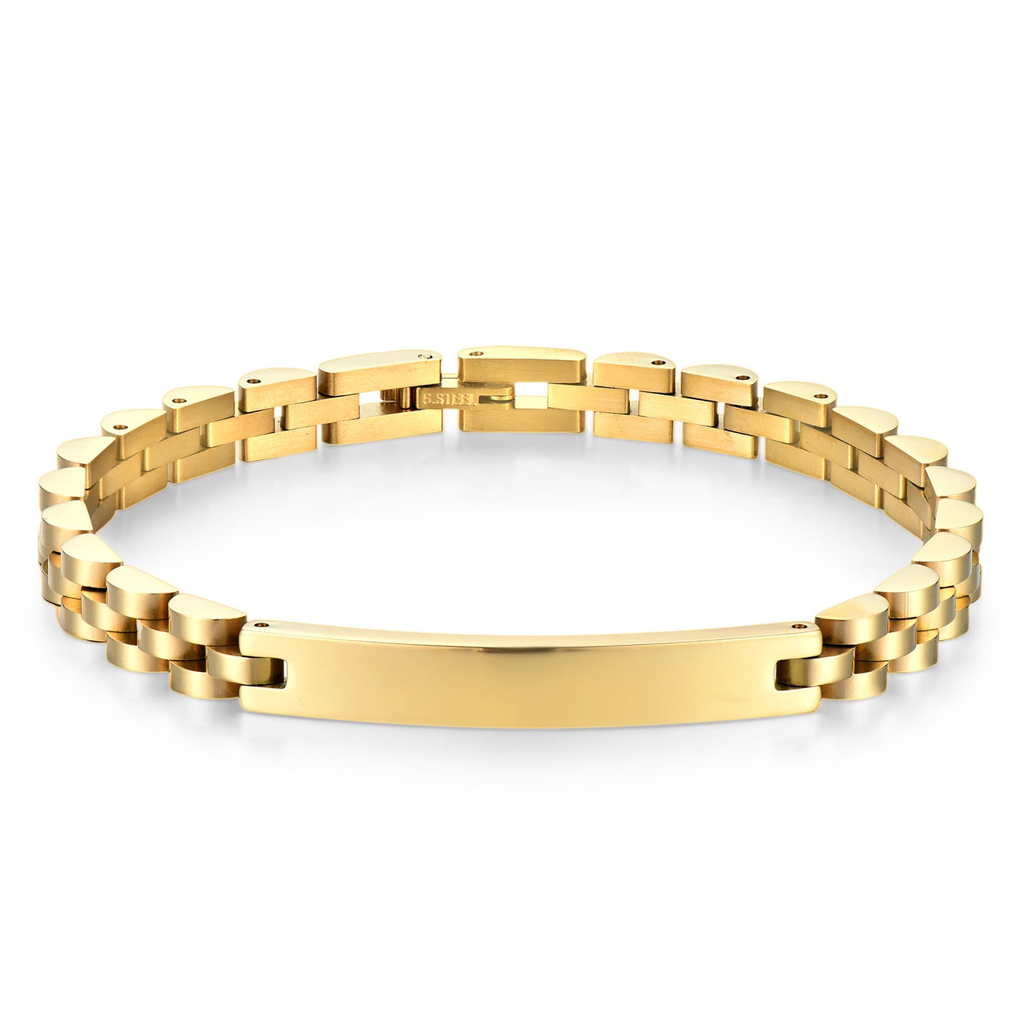 Stainless Steel Curved Titanium Couple Does Not Fade Female Bracelet