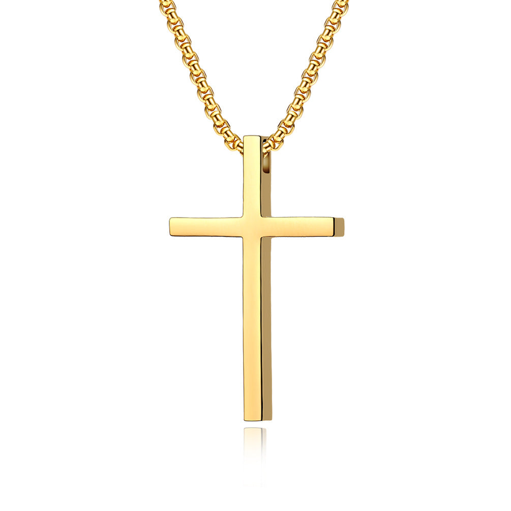 Women's & Men's Titanium Steel Cross Glossy Niche Personality Wear Pendants