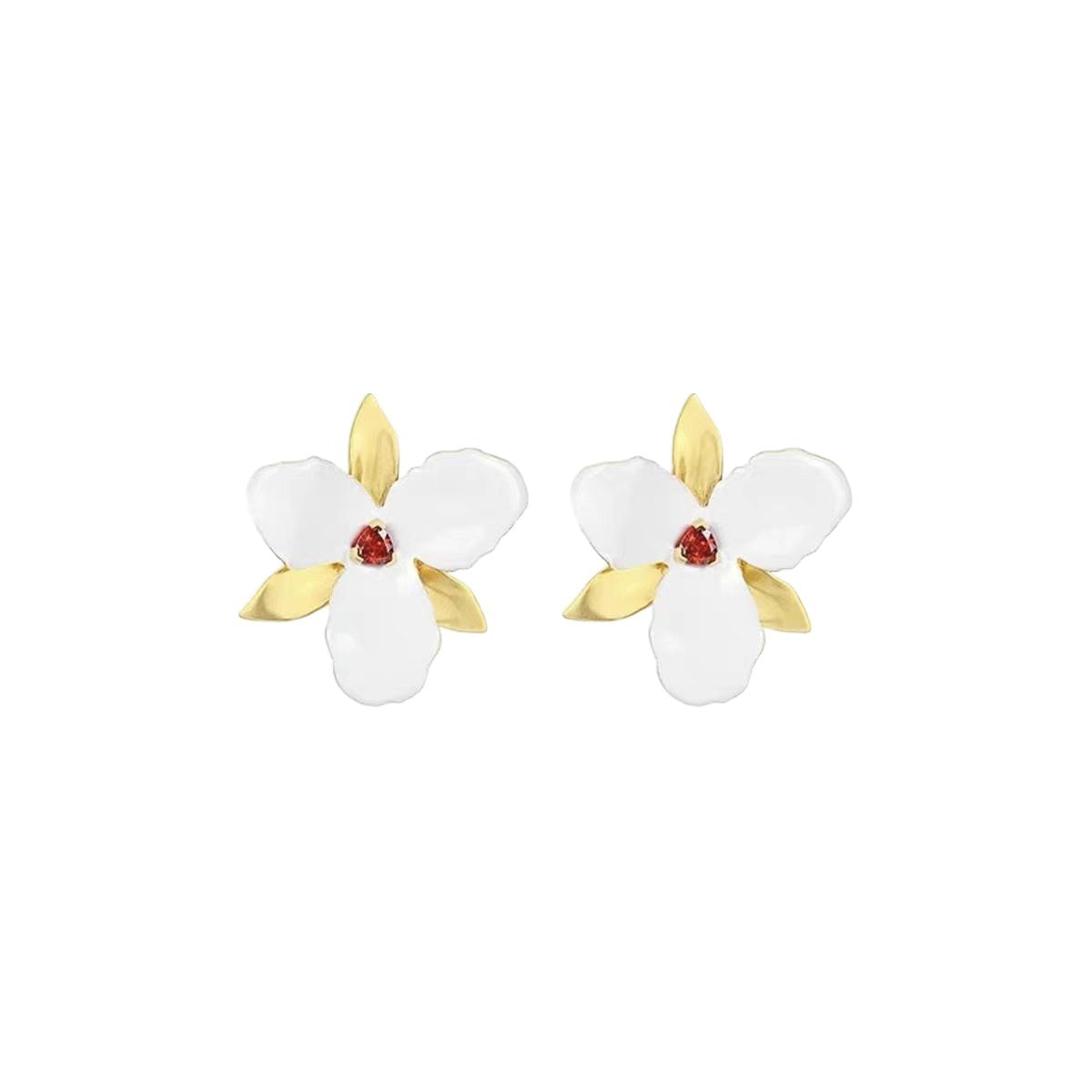 Women's Retro High Sense Simple Niche Design Flower Stud Earrings