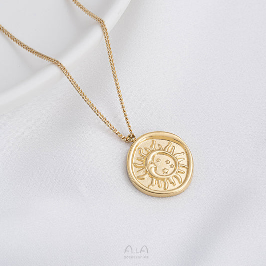 Plating Real Gold Sun Moon Star Pendants