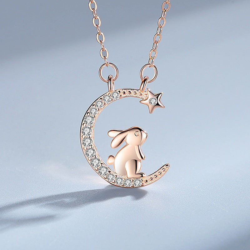 Adorable Rabbit Style Cute Mori Diamond Necklaces