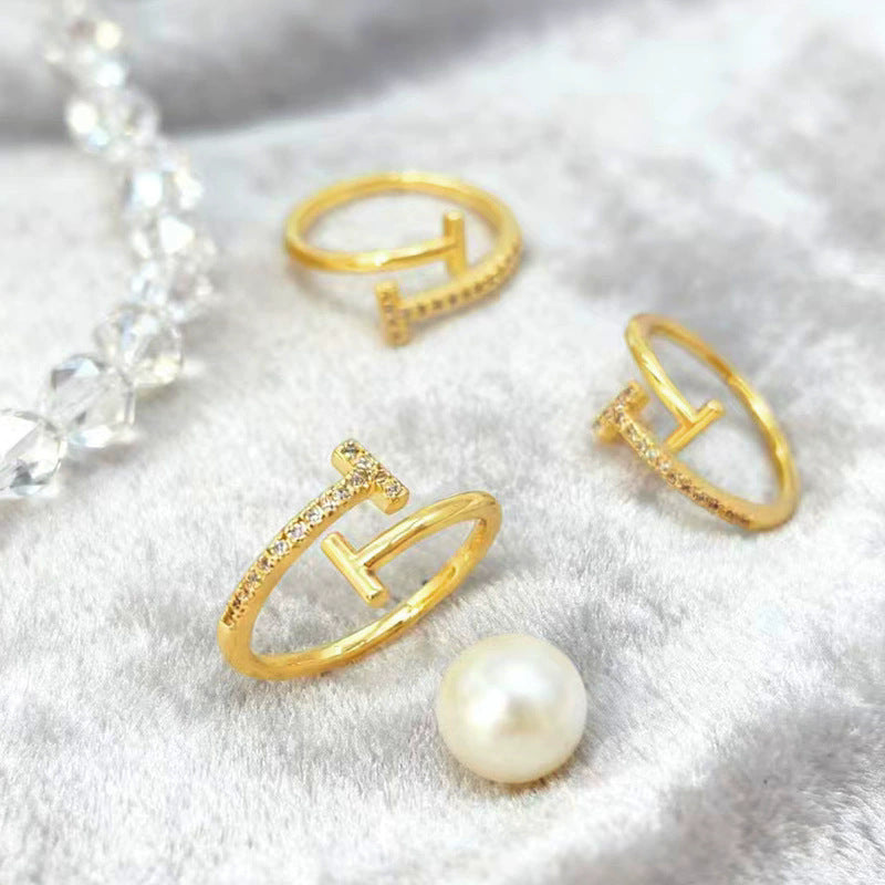 Women's Double Opening Zircon High-grade Cold Style Rings