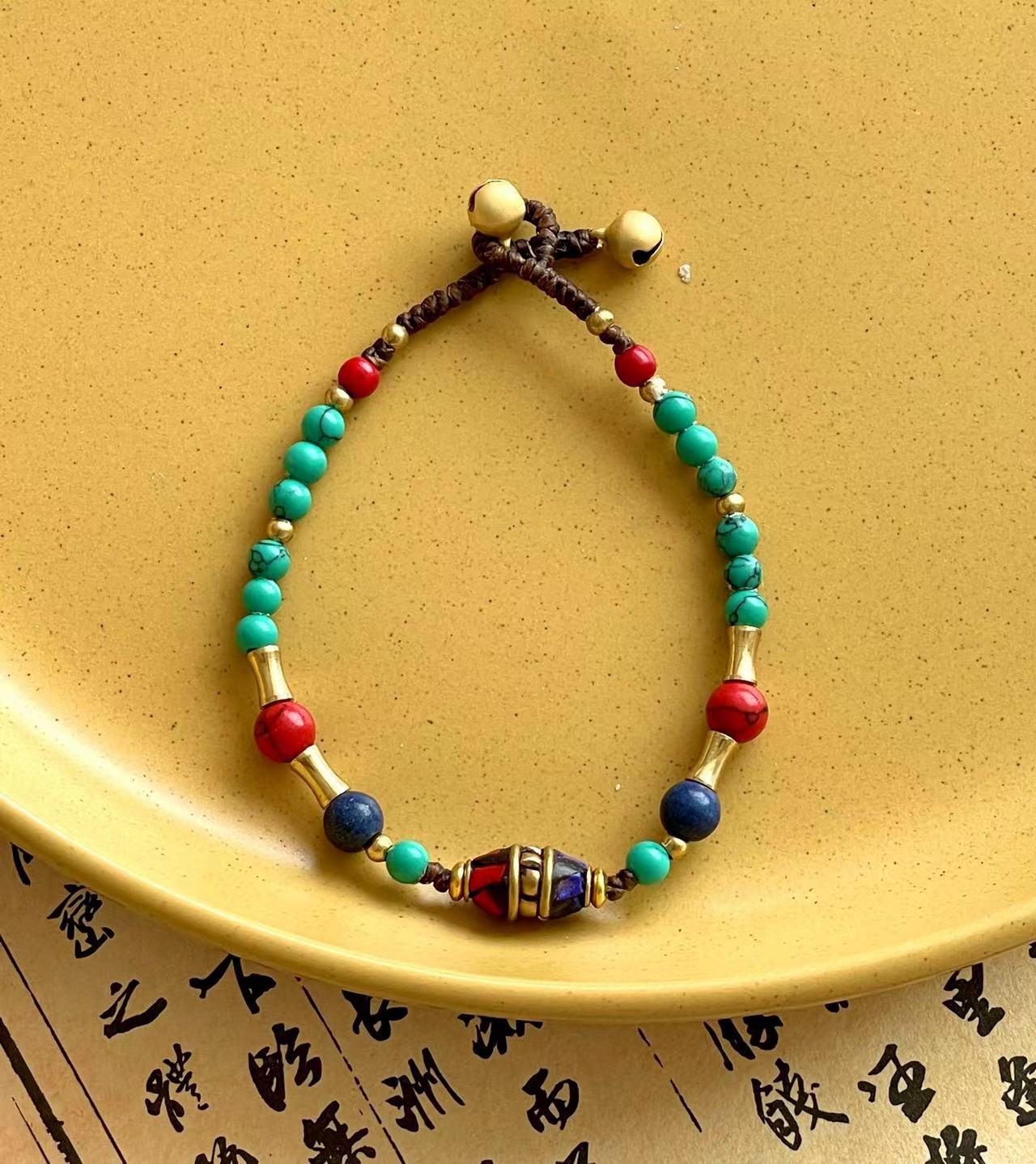 Handmade Weave Vintage Nepal Ancient Pure Copper Ethnic Style Tibetan Bracelet