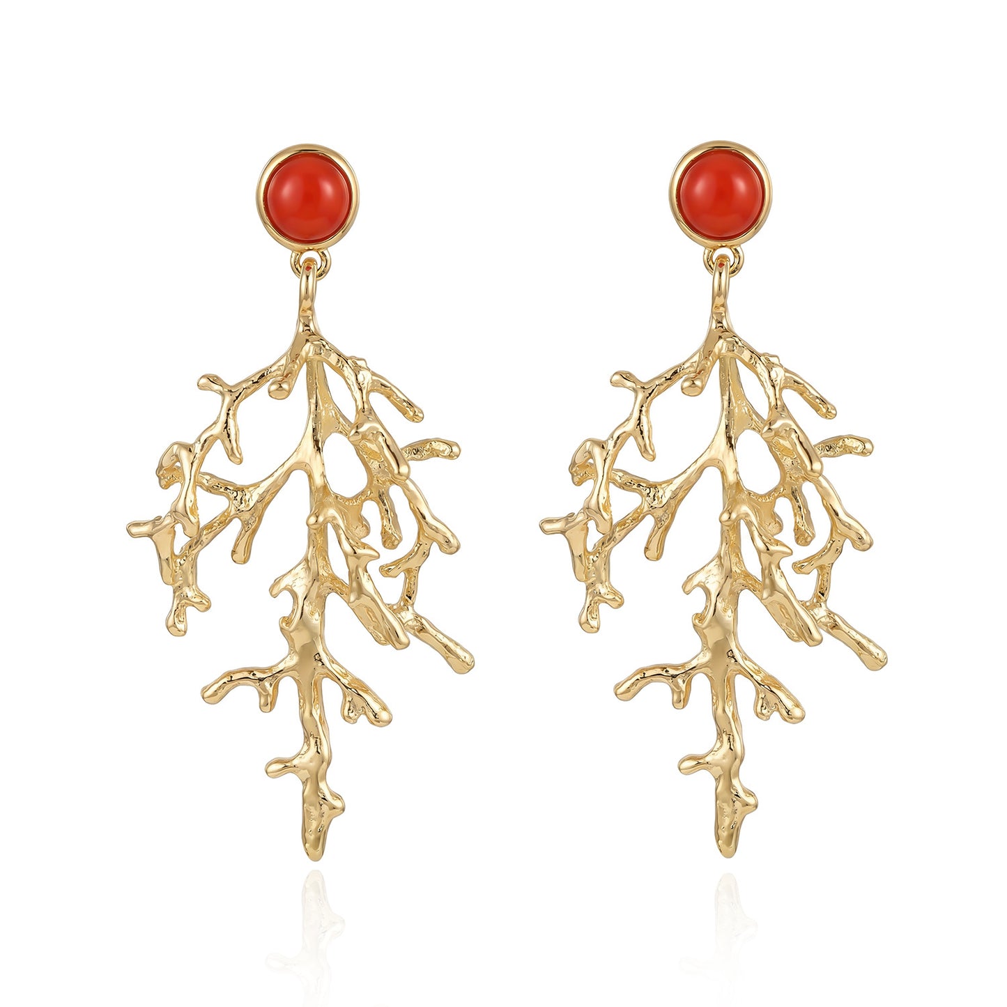 Exaggerated Coral Geometric Niche Creative Imitation Earrings