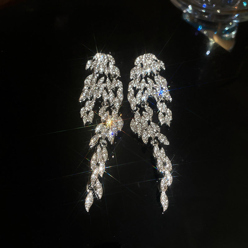 Zircon Butterfly Water Drop Ear Female Rings